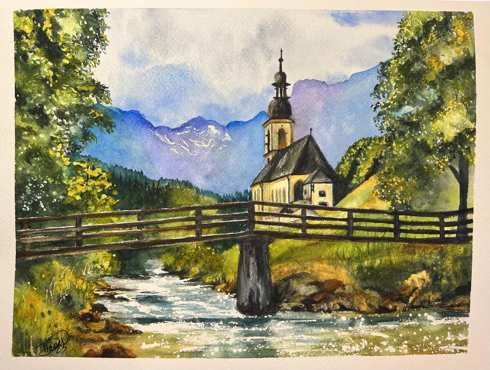 The Church of St. Sebastian Watercolor - image 1 - student project