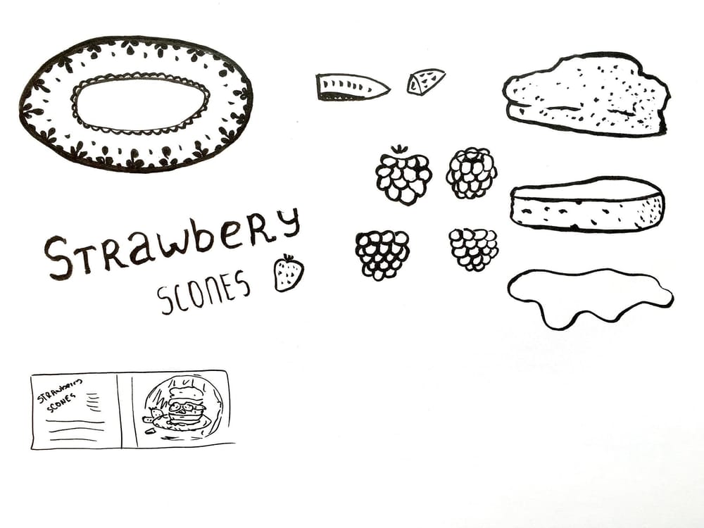 Pear pudding and strawberry scones - image 2 - student project