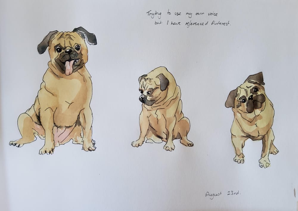 Watercolour Painting Pugs - image 2 - student project