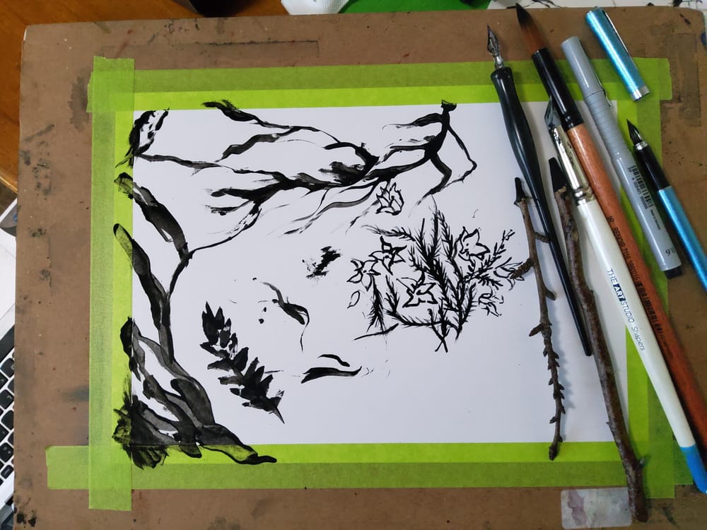 Mark Making Ink and Watercolour - image 1 - student project