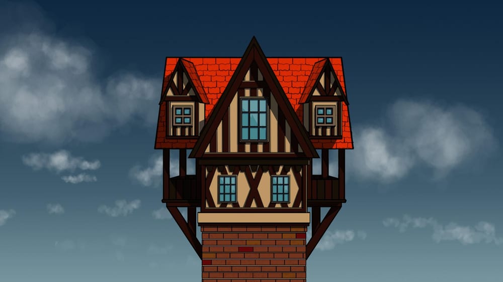 House at sunset and midday - image 1 - student project