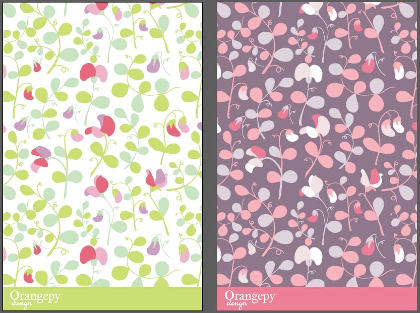 Sweet peas floral pattern - image 8 - student project