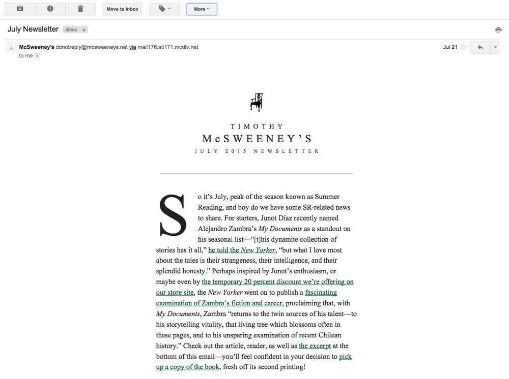 A Brand Newsletter That Feels Like a Bookstore - image 1 - student project