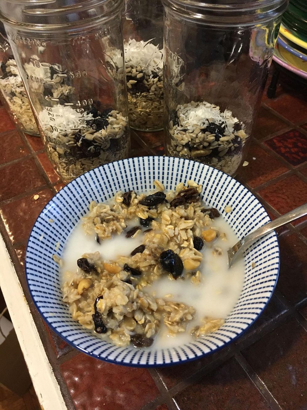 Oatmeal with seeds, nuts, dried fruits, and shredded coconut - image 2 - student project