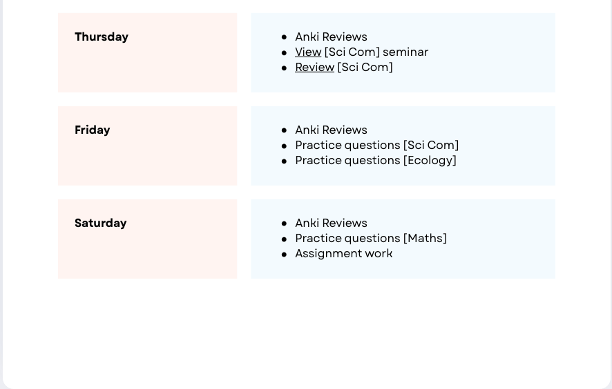 Ruby's Weekly Study Planner - image 1 - student project