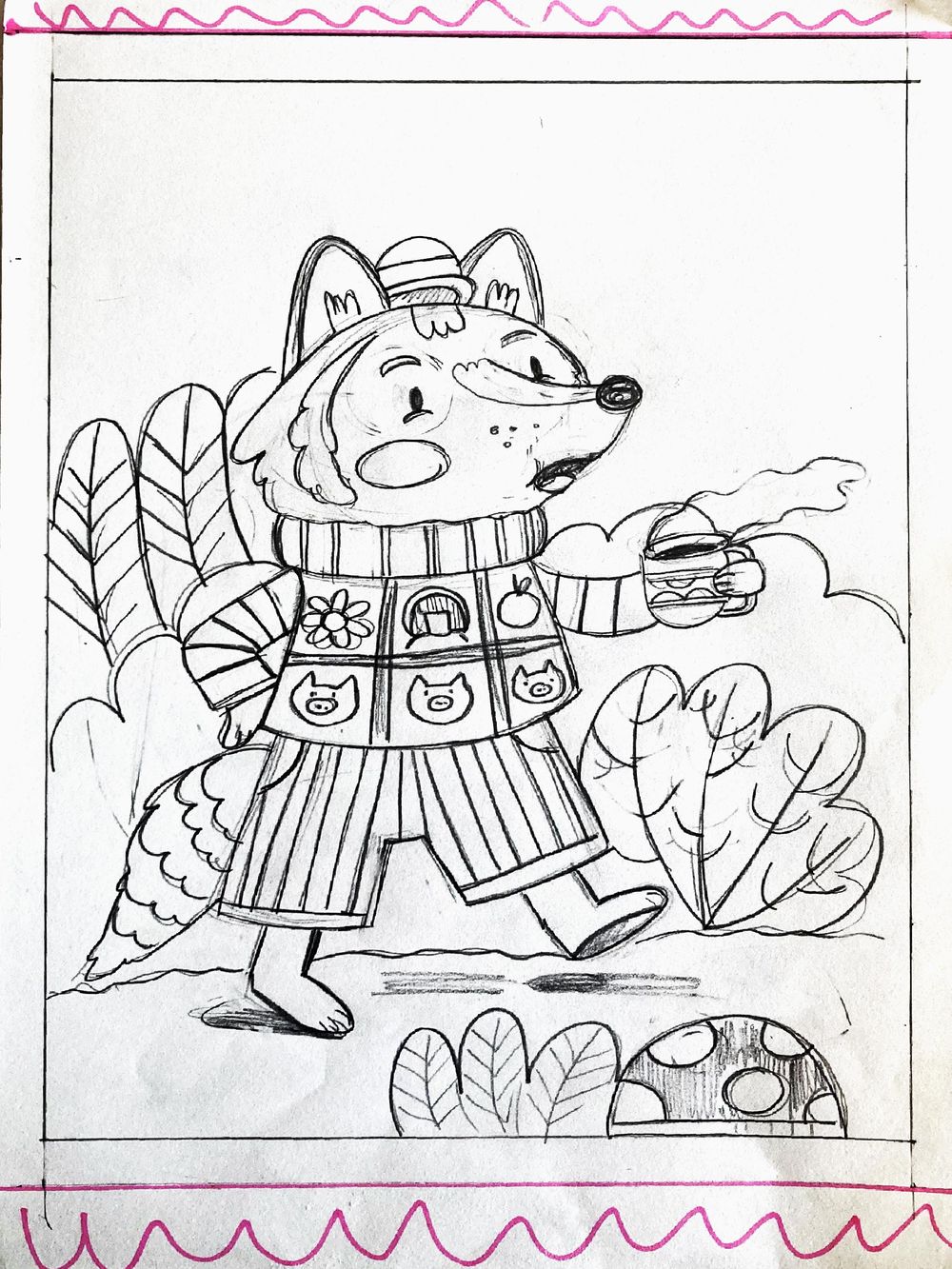 llustración con acuarela: Lobo Feroz - image 4 - student project