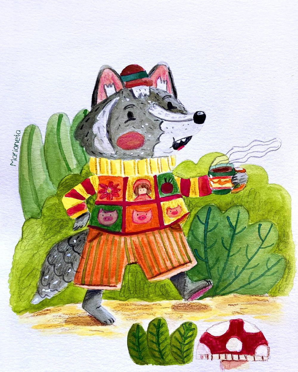 llustración con acuarela: Lobo Feroz - image 7 - student project