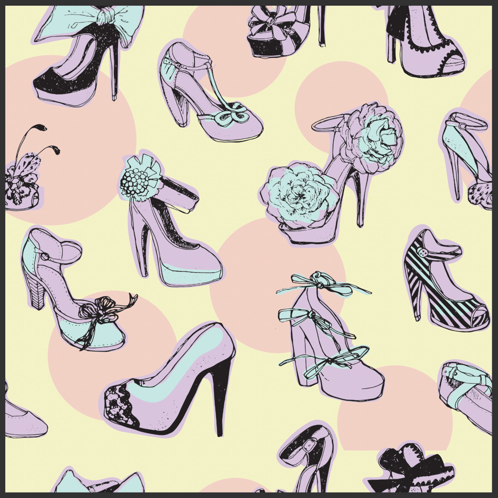 Repeating Retro-Style Shoe Pattern - image 2 - student project