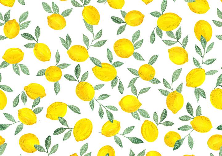 Gouache Lemons still life turned into digital pattern - image 1 - student project