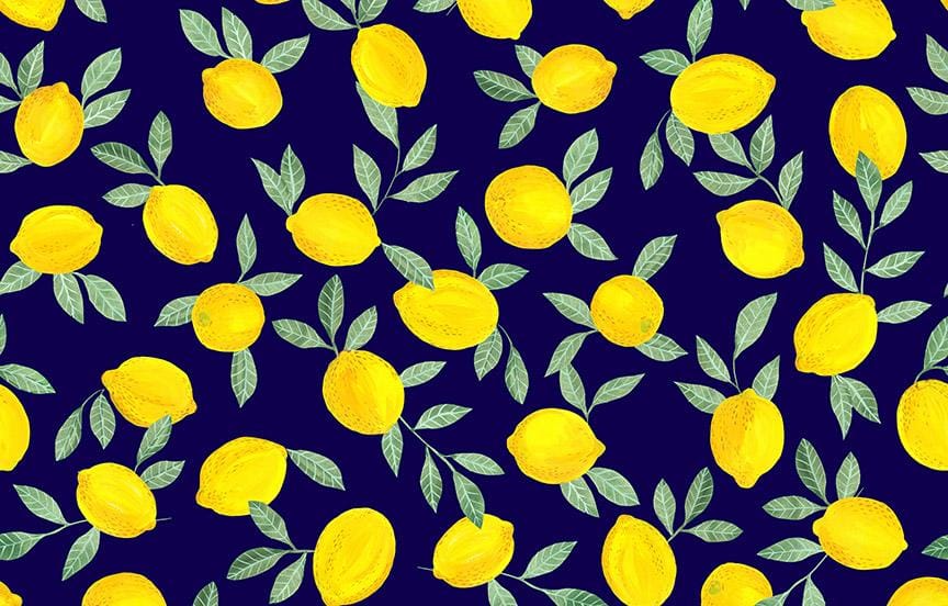 Gouache Lemons still life turned into digital pattern - image 2 - student project