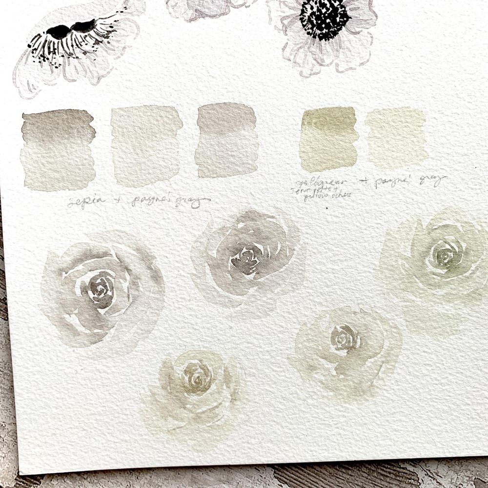 Pretty White Watercolour Florals - image 2 - student project