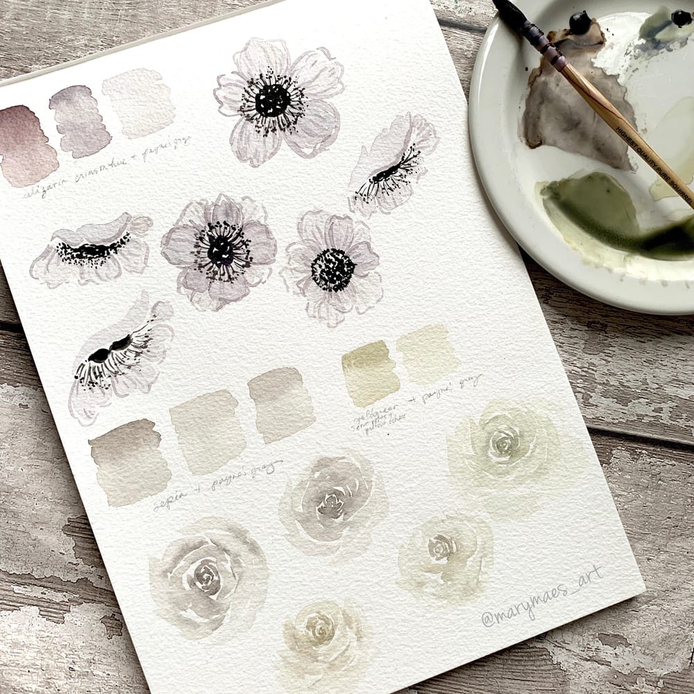 Pretty White Watercolour Florals - image 3 - student project