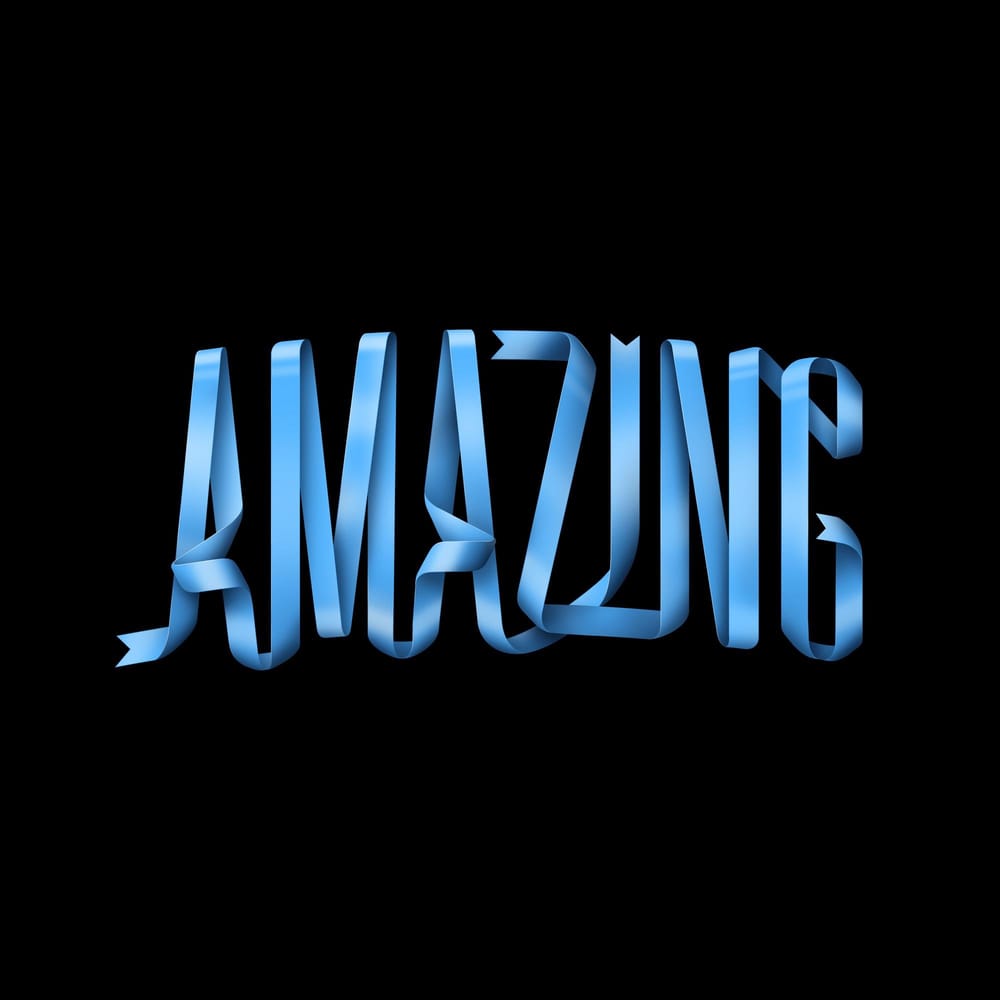 'Amazing' Ribbon Lettering - image 3 - student project