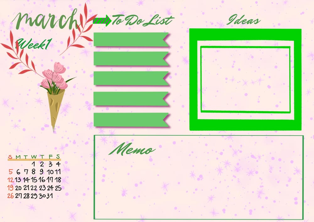 Monthly bullet journal - image 1 - student project