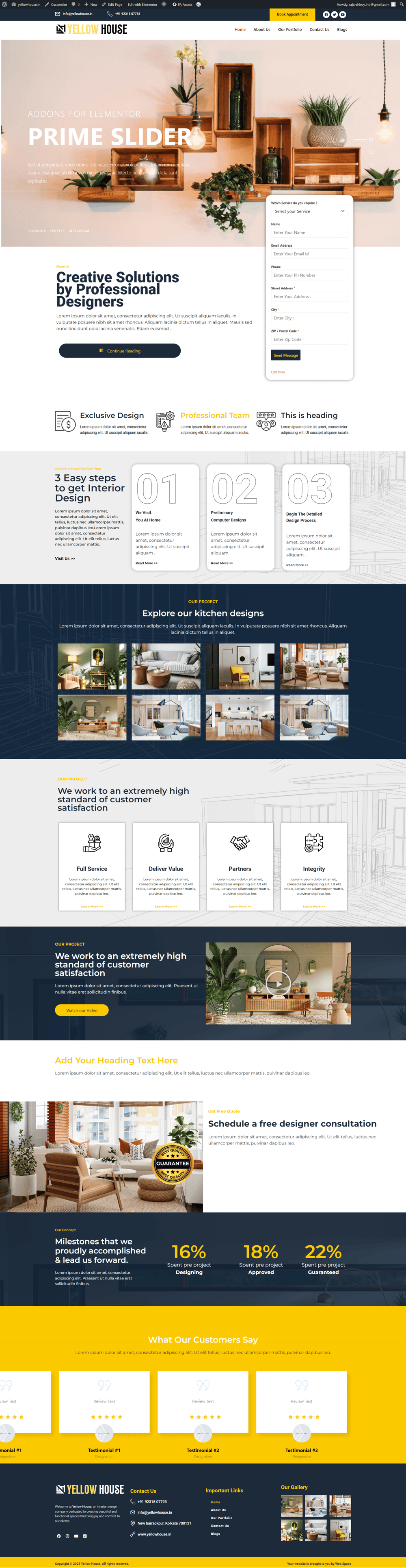 Modern Website Design using Elementor - image 1 - student project