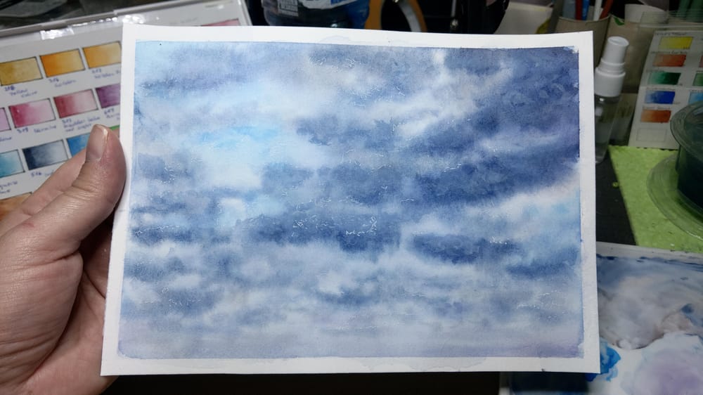 Watercolor Cloudy Sky with Maria - image 1 - student project