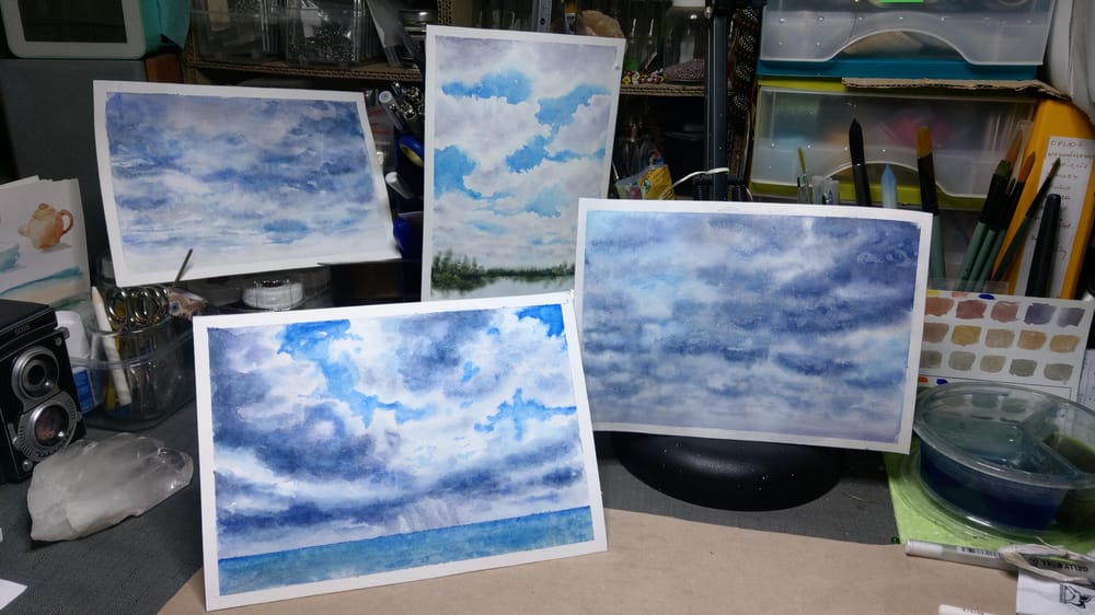 Watercolor Cloudy Sky with Maria - image 3 - student project