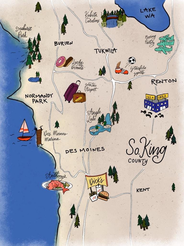 South King County Map Map Of South King County | Skillshare Student Project