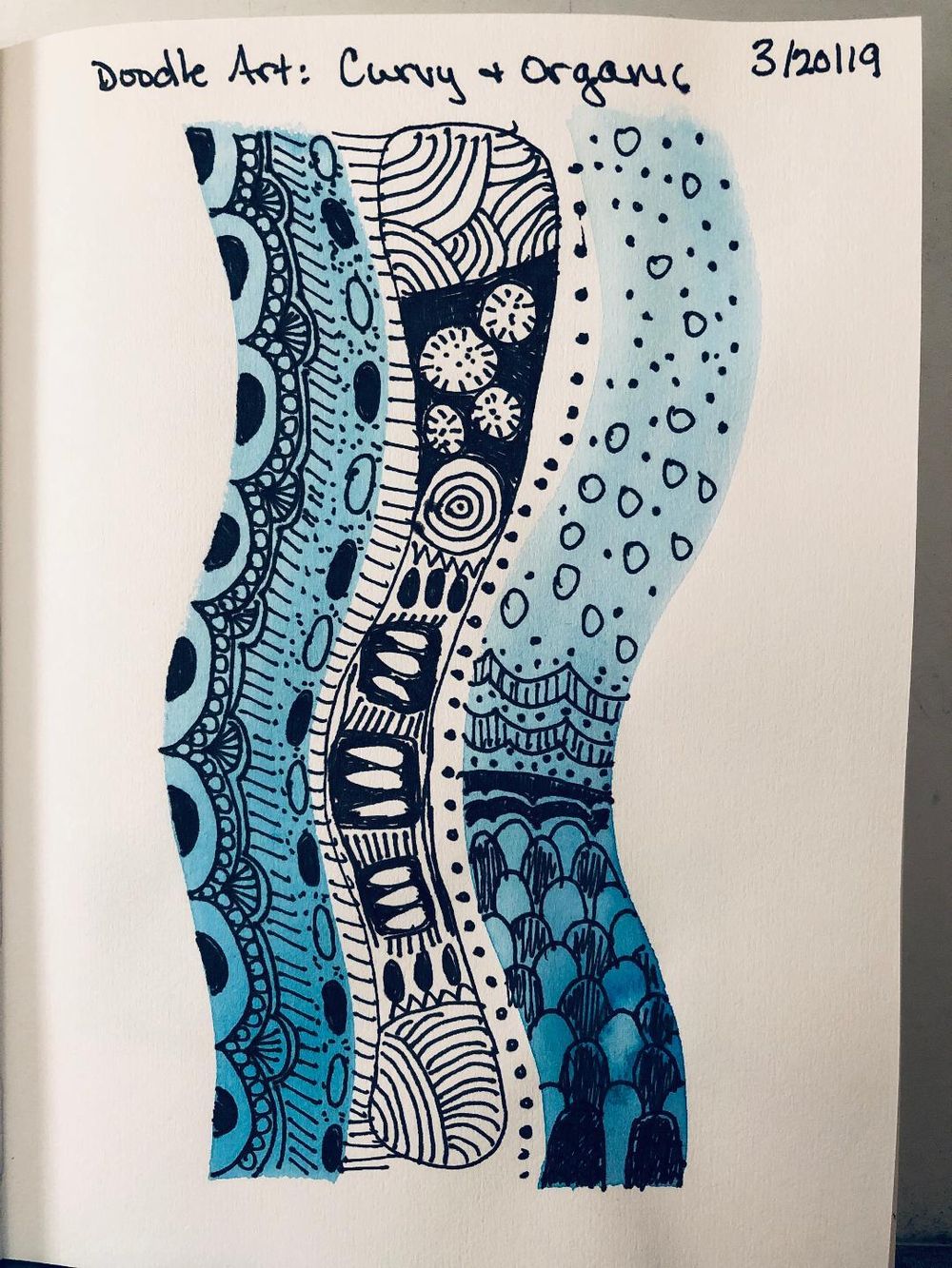 Curvy doodle sketchbook page - image 1 - student project
