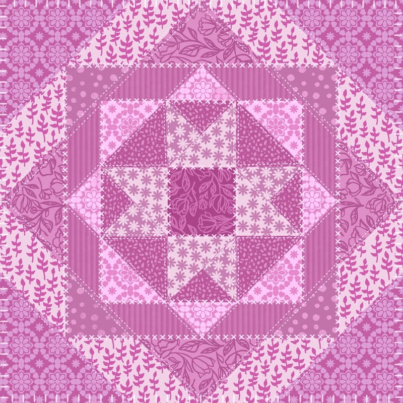 Quilt with 2 color pattern brushes