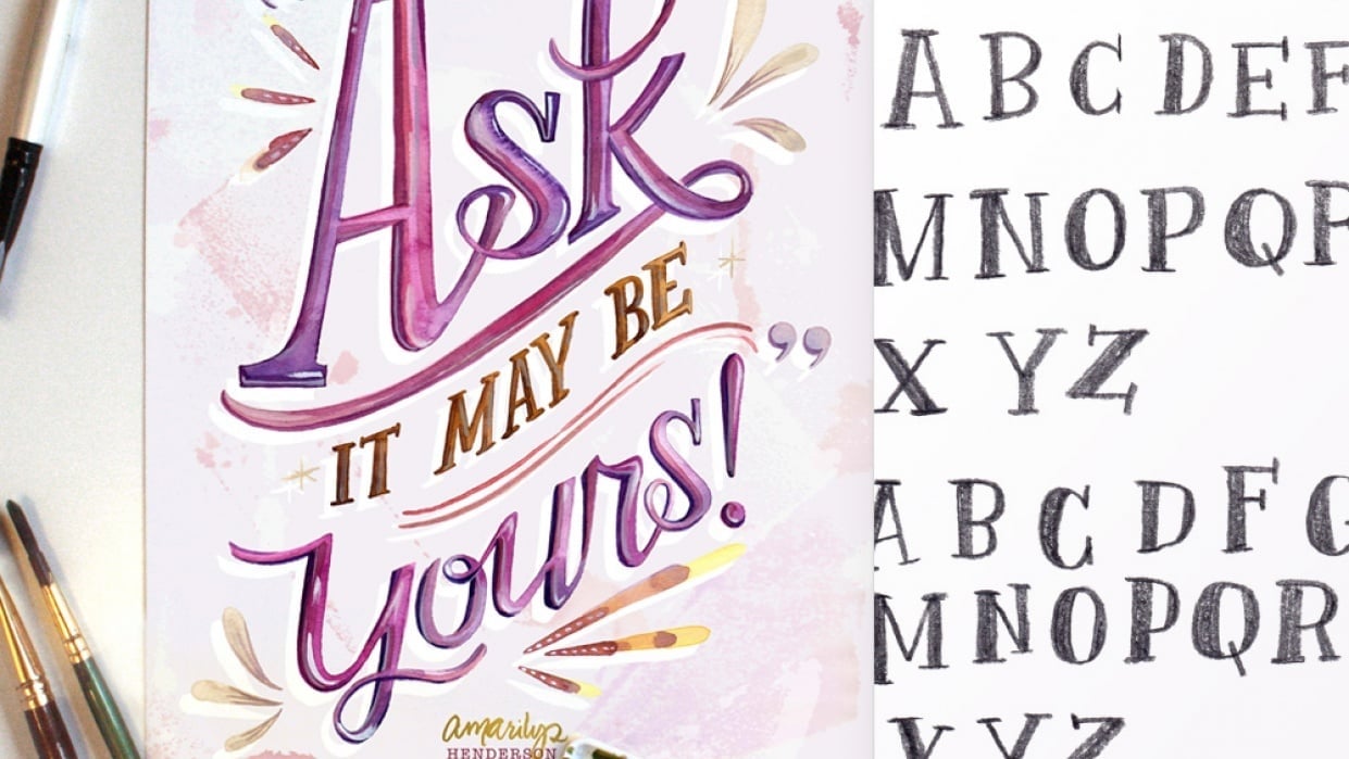 Watercolor Lettering - Serifs - student project