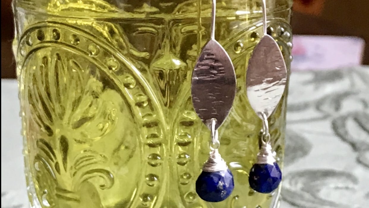 Labradorite earrings - student project