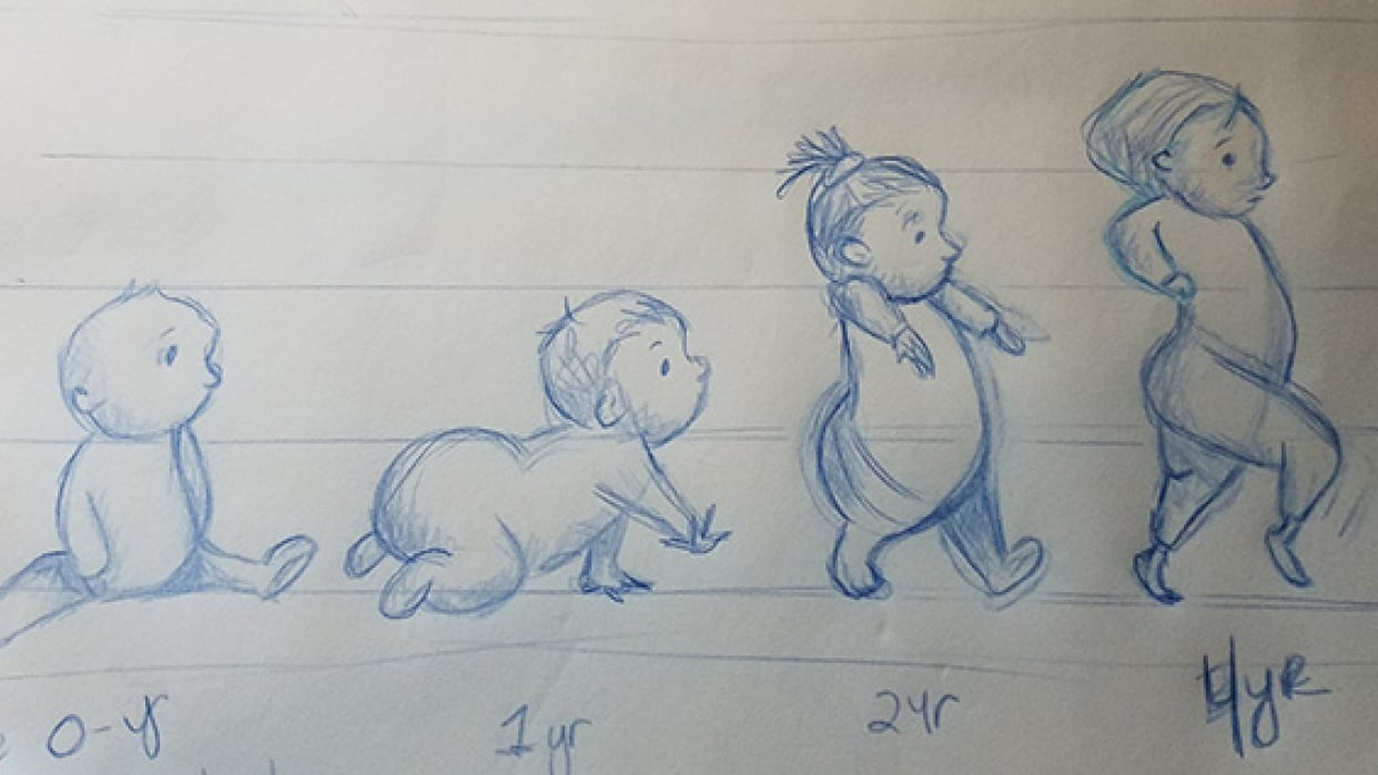 Drawing from baby to 8 yr - student project