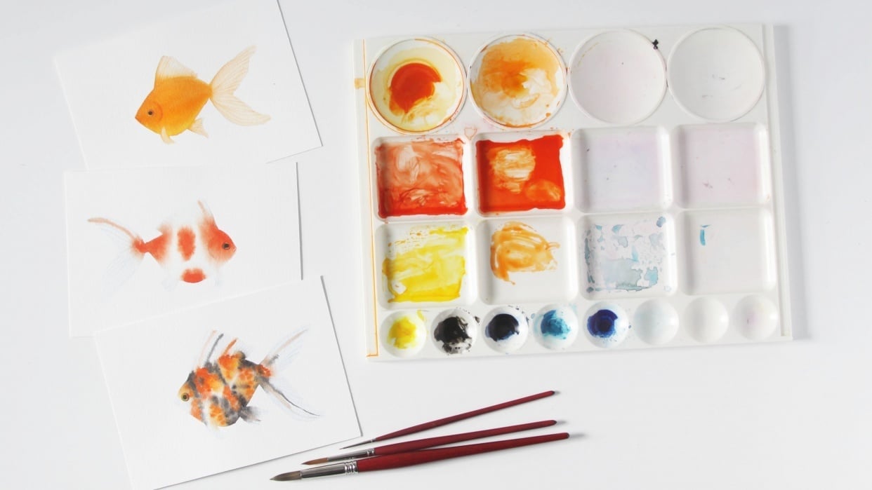 My Watercolor Goldfish - student project