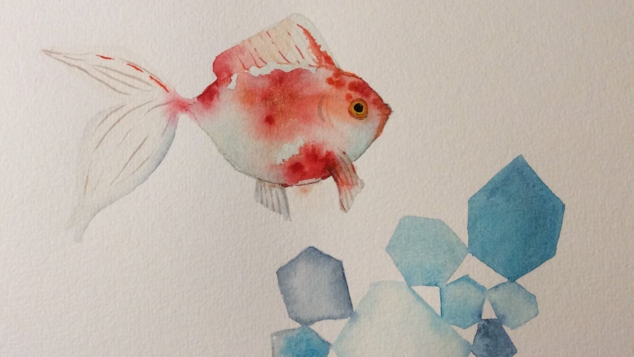 Watercolor goldfish - student project