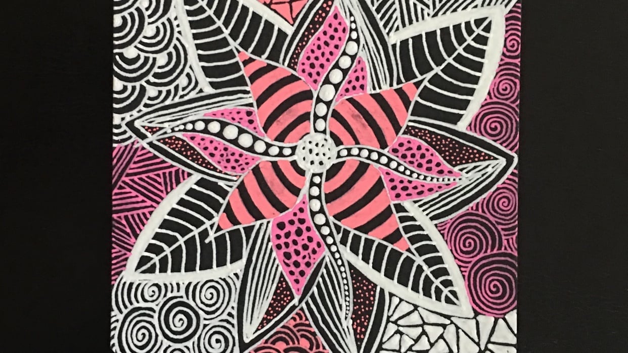 Black paper & white gel pen Skillshare Student Project