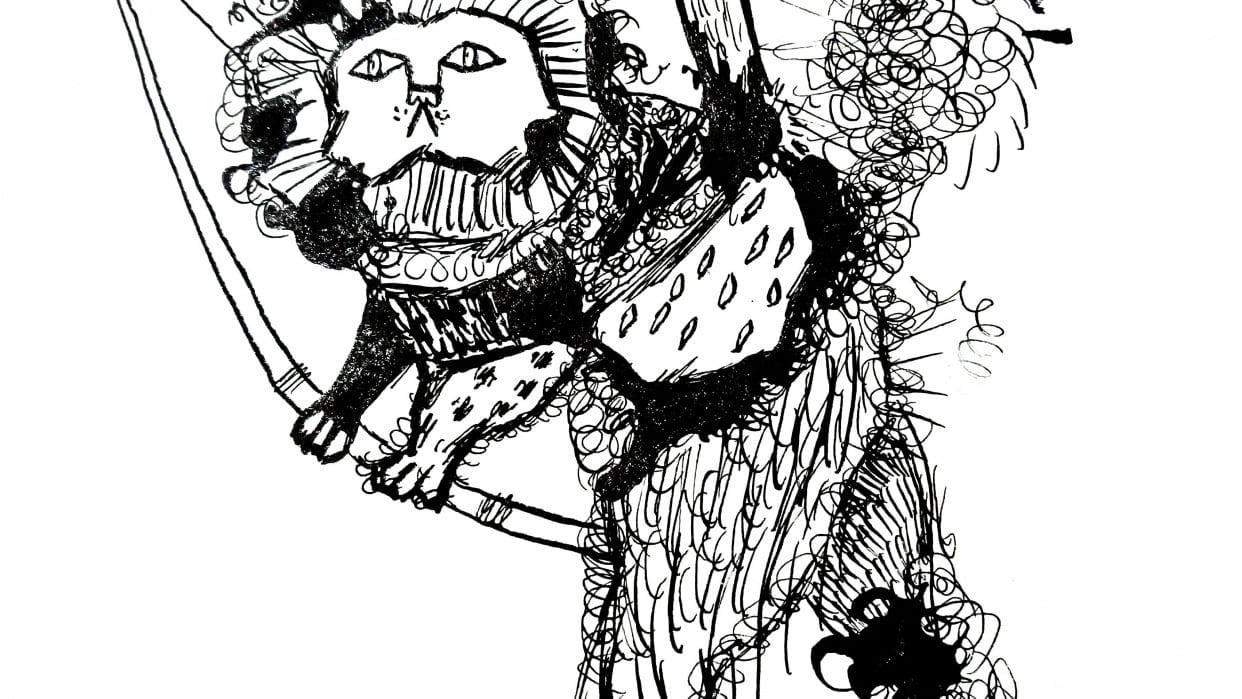 Lion Archer inspired by Ronald Searle - student project