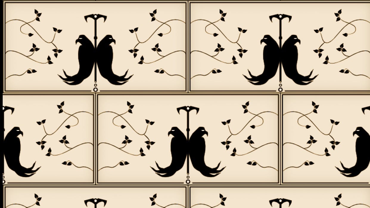 Bird and vine brick pattern - student project