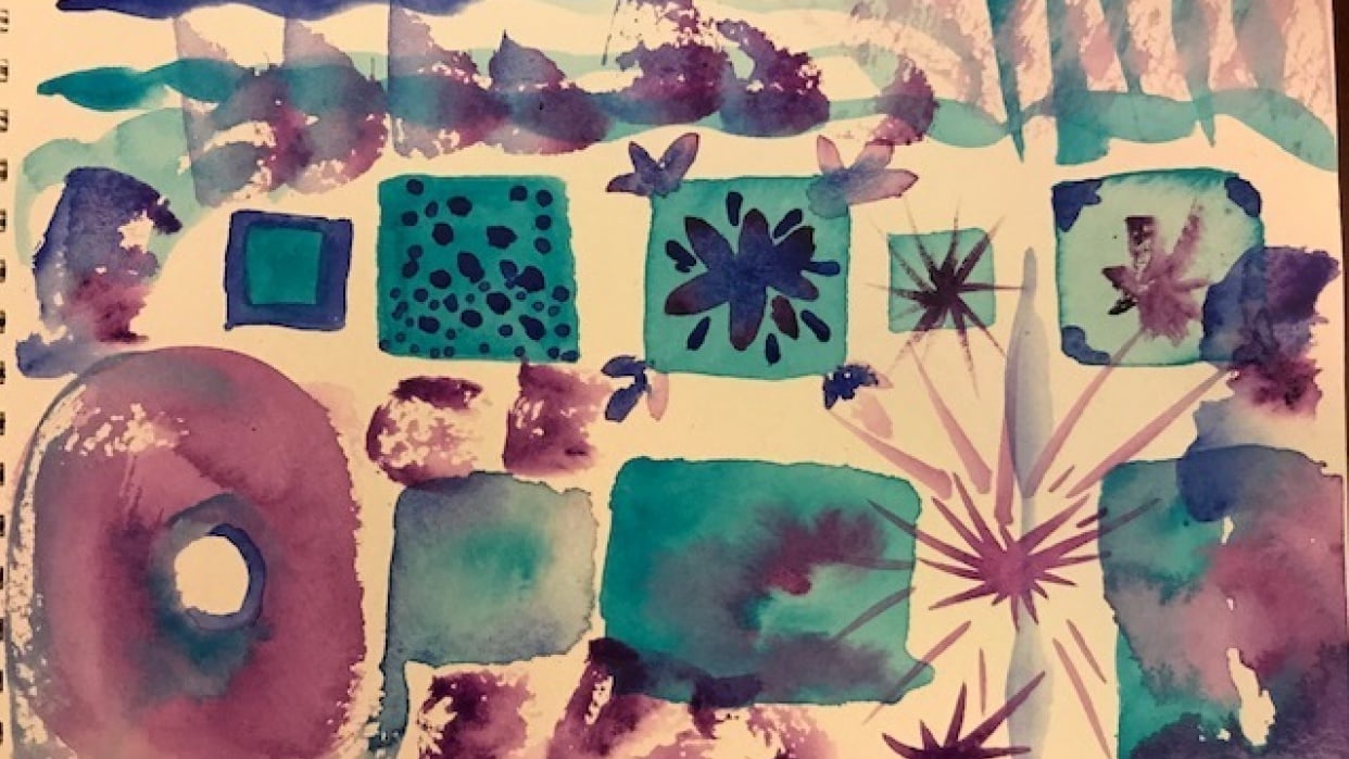 Watercolor brush fun with Jessica Sanders - student project