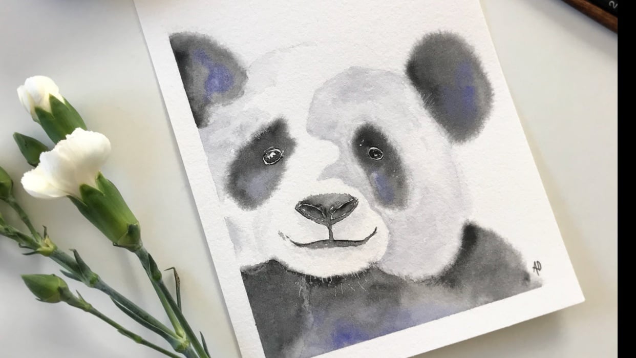 Fluffy watercolor animals - student project