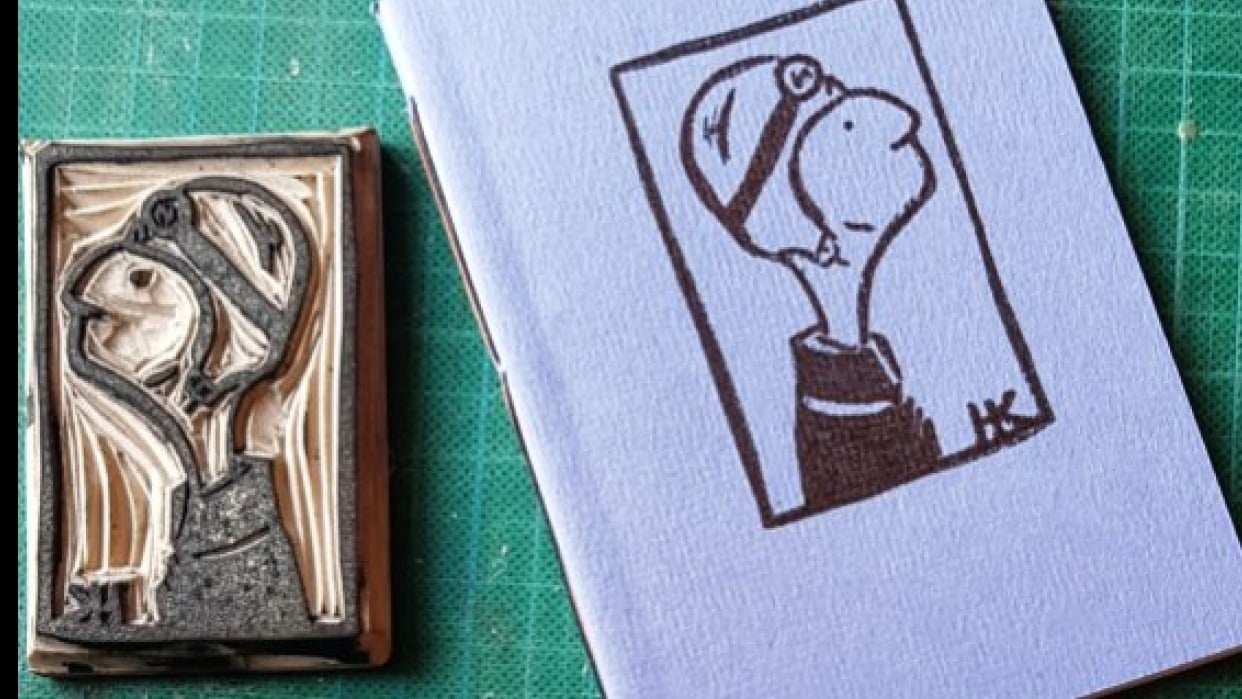 2-Section Jotter using a 3-hole Pamphlet Stitch - student project