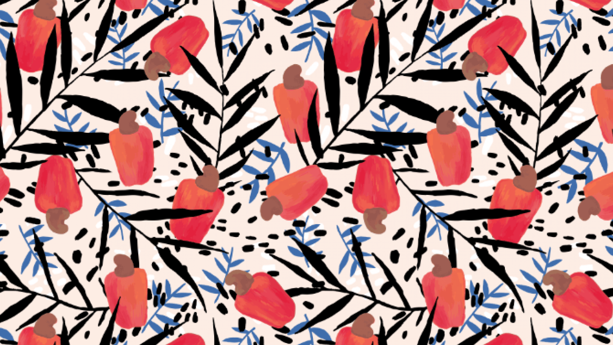 Cashew fruit pattern - student project