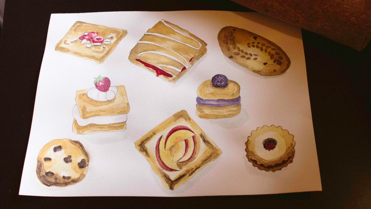 Drawing cookies and pastry Skillshare Student Project