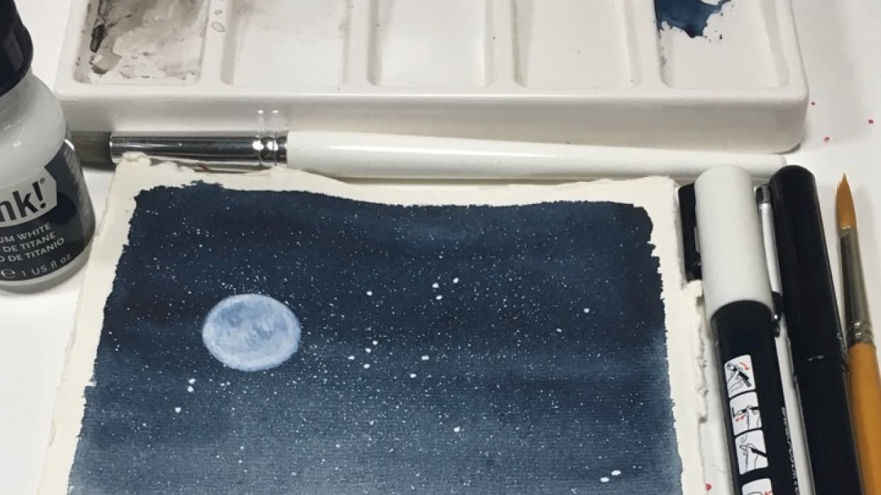 Moon and stars - student project