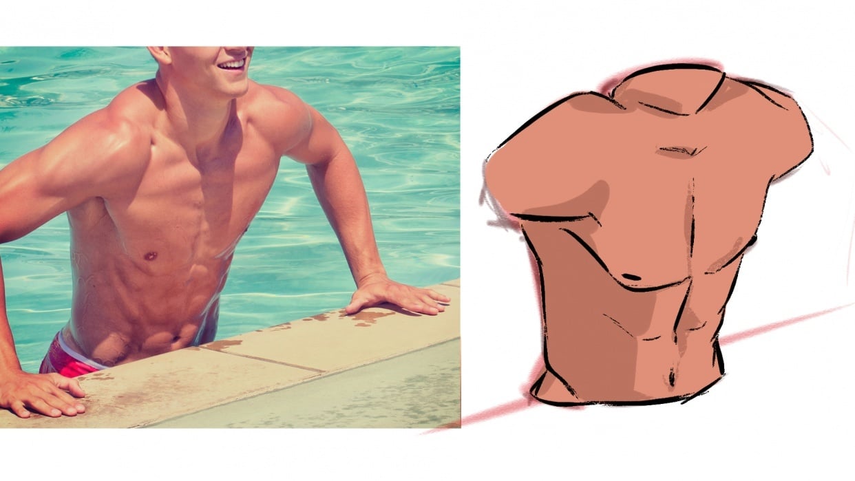 Torso Drawing! Drawing some Muscles - student project