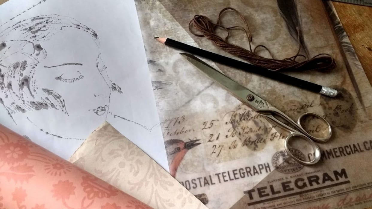 Using a monoprint to create the note cards - student project