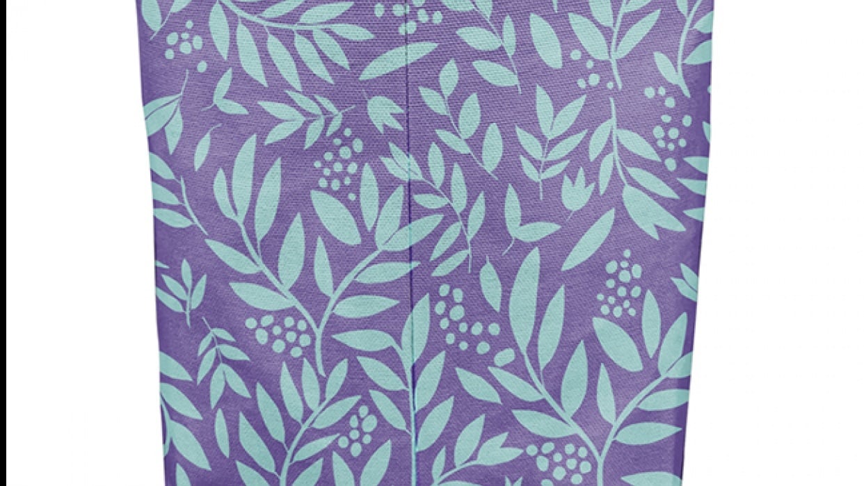 Leaves in teals for my fabric bucket mock up - student project