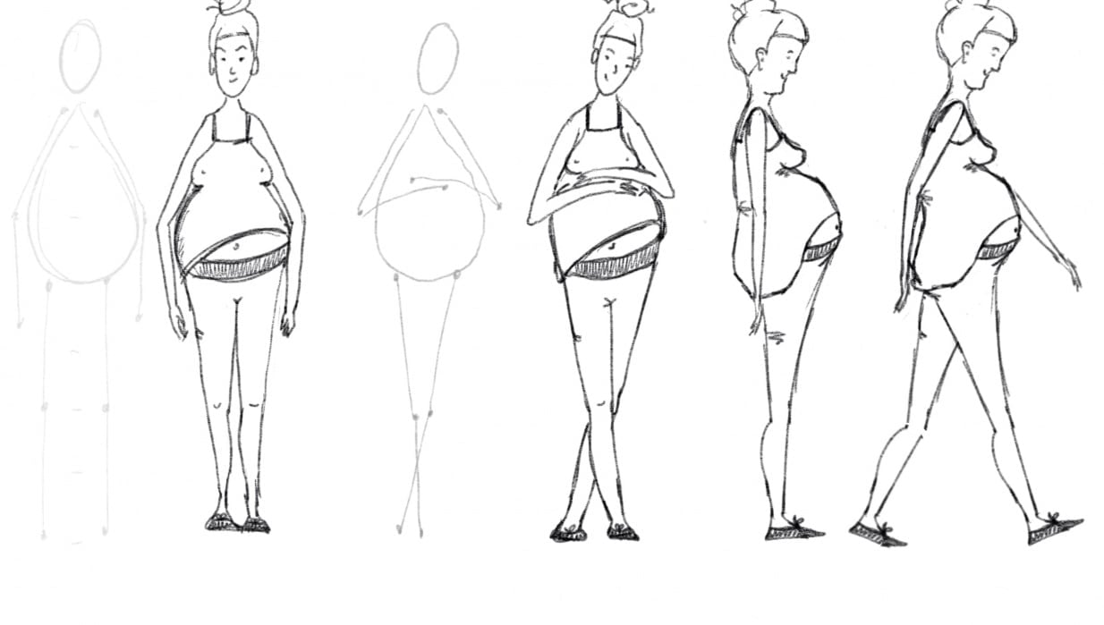 First try to draw a human character in motion from imagination - student project