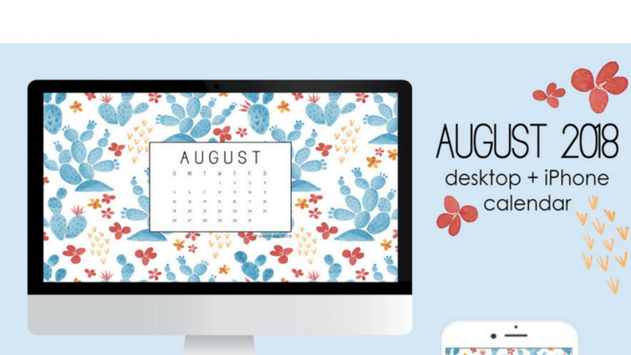 AUGUST 2018 FREE DESKTOP CALENDAR DOWNLOAD - student project