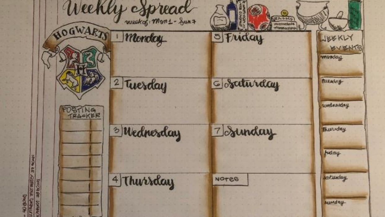 Hogwarts Weekly Spread - student project