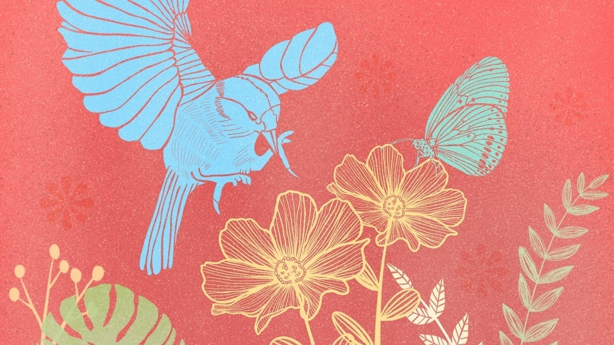 My Garden..Block Print Style.. - student project