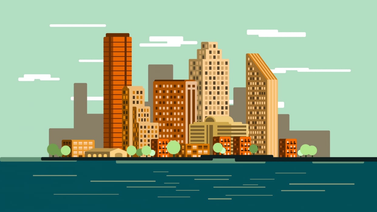 City skyline - student project