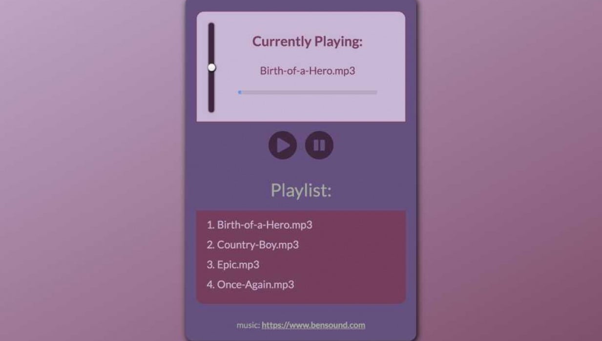 My music player - student project