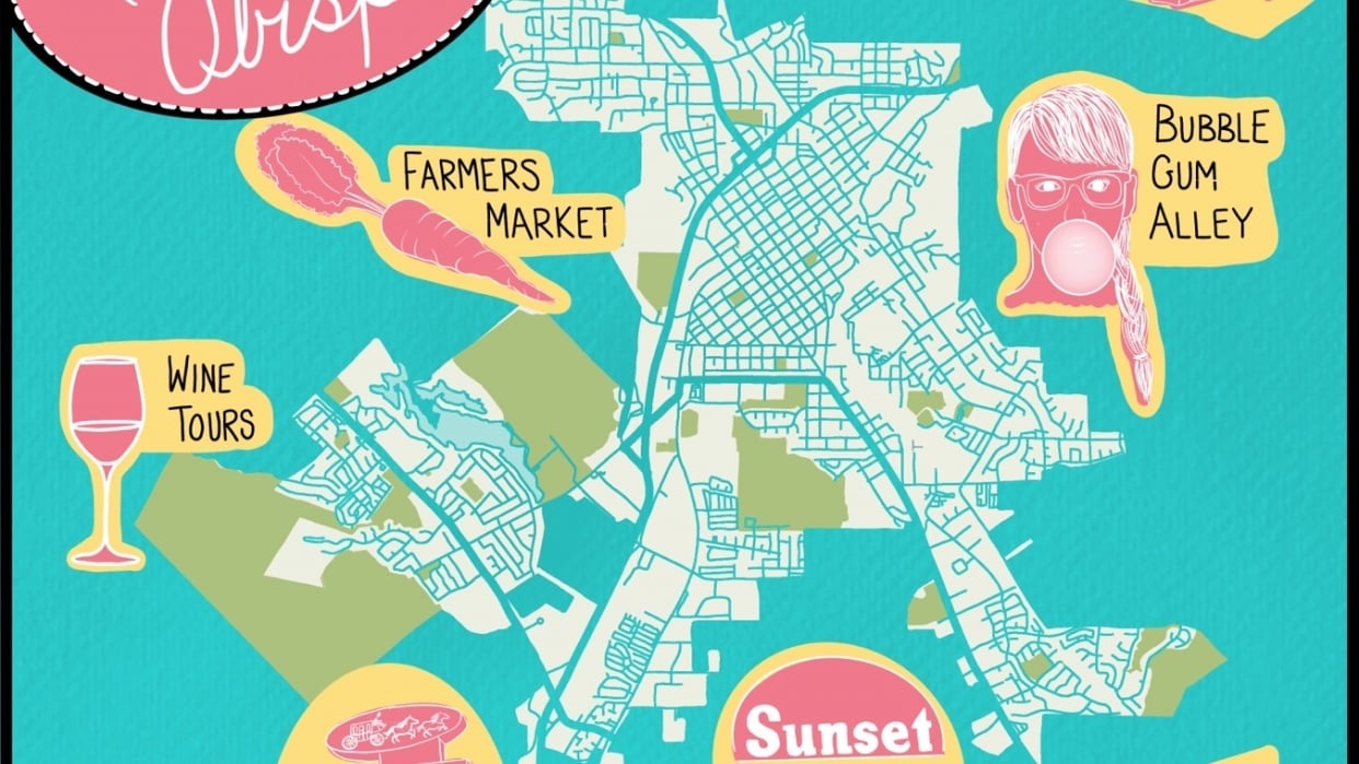 Map of San Luis Obispo. California Skillshare Student Project