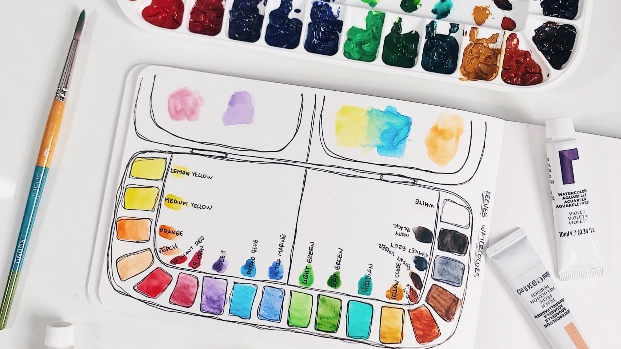 Reeves Watercolors palette - student project
