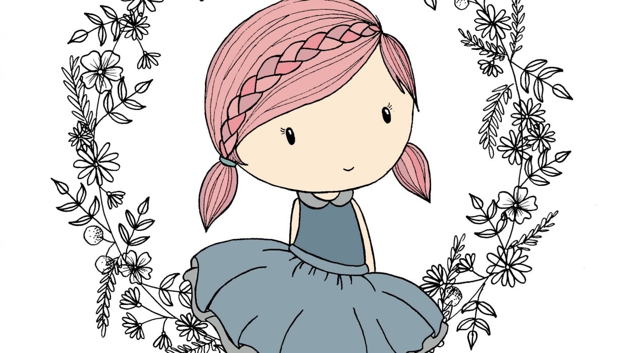 girl with flowers - student project
